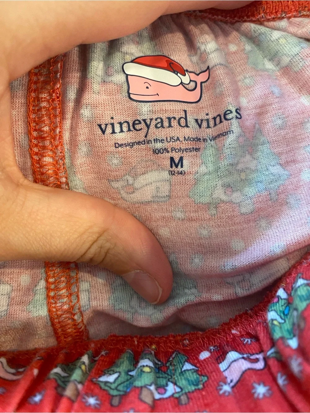 Vineyard vines boys knit pajama pants in size M 12-14 years Christmas holiday